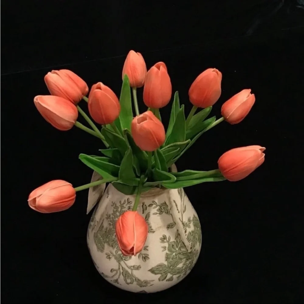 ✨🌷Faux Real Touch Tulip Bouquet Bundle of 12 Stems Coral - Magnolia